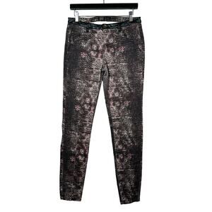 Zara Z1975 Denim Snakeskin Print Moto Pant - 28